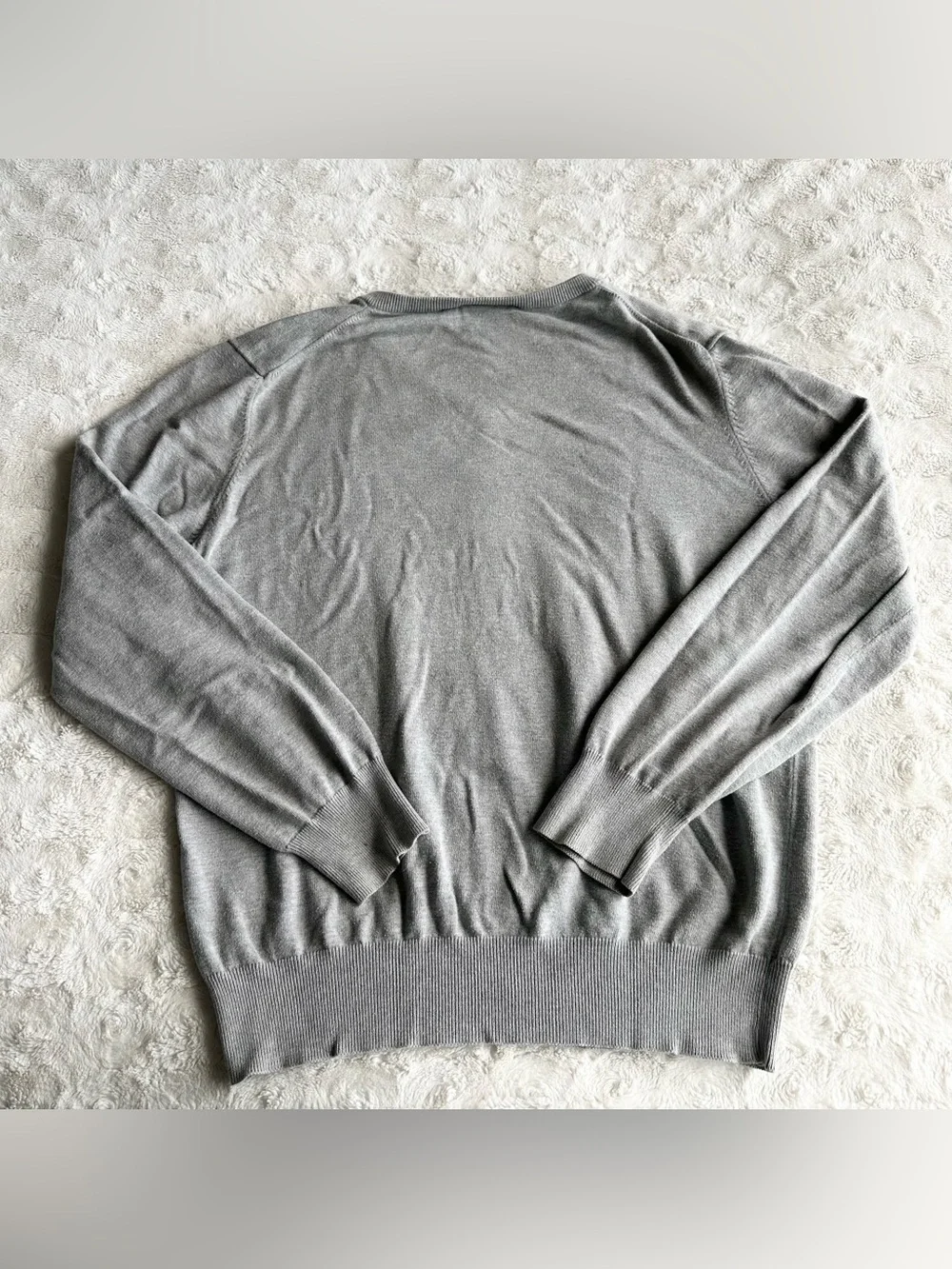 Vintage Polo Jeans Co Sweater Pullover Mens XL Gray Ralph Lauren Knit V-Neck Vtg